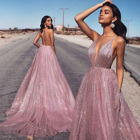 Elegant pink Evening Dress Charming Prom Dress CD20246