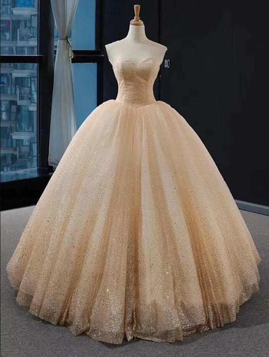 Ball Gown Sequins Prom Dress Cheap Beading Plus Size Prom Dress CD20243