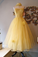 Princess yellow prom dresses evening gown CD20244