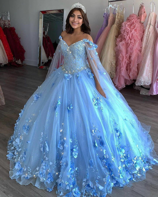 Blue v neck ball gown long prom dress evening dress CD20247