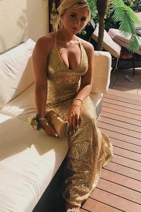 Gold Prom Dresses, Mermaid Gold Evening Dress, CD20273