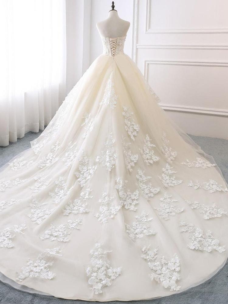 Wedding Dress Champagne Wedding Dress Unique Wedding Gown Lace Wedding Dress Princess Gown prom dress CD20283