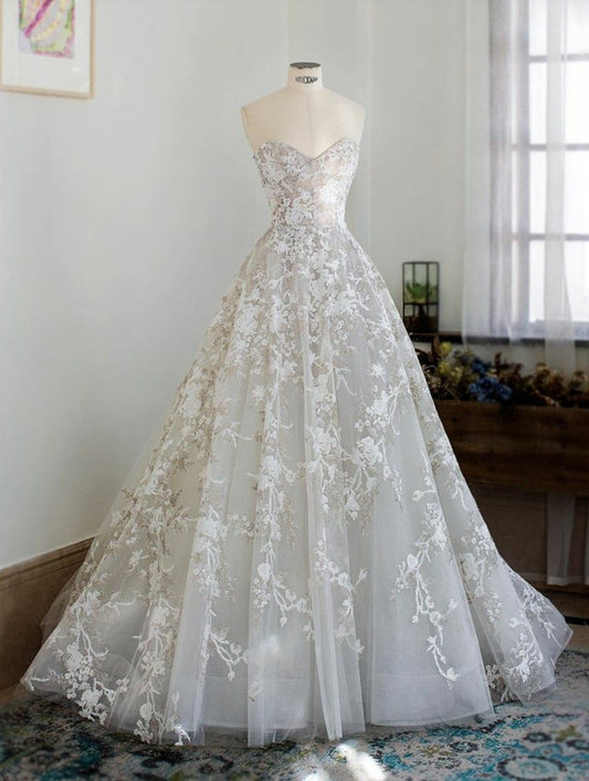 Unique Wedding Gown Lace Wedding Dress Princess Gown prom dress CD20284