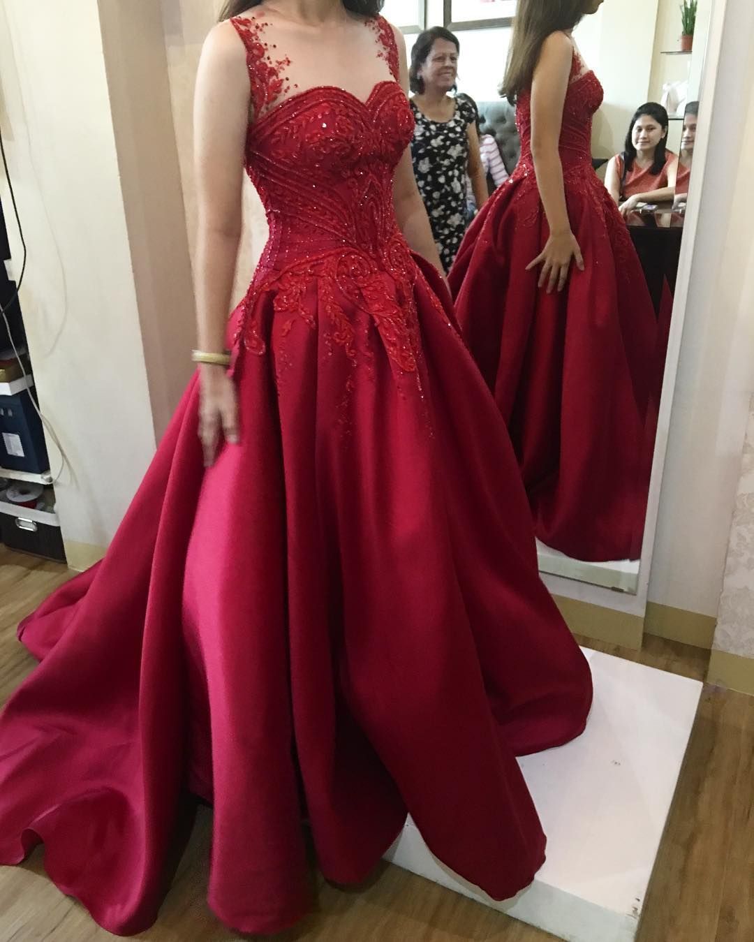 red long prom dress, evening dress CD20292