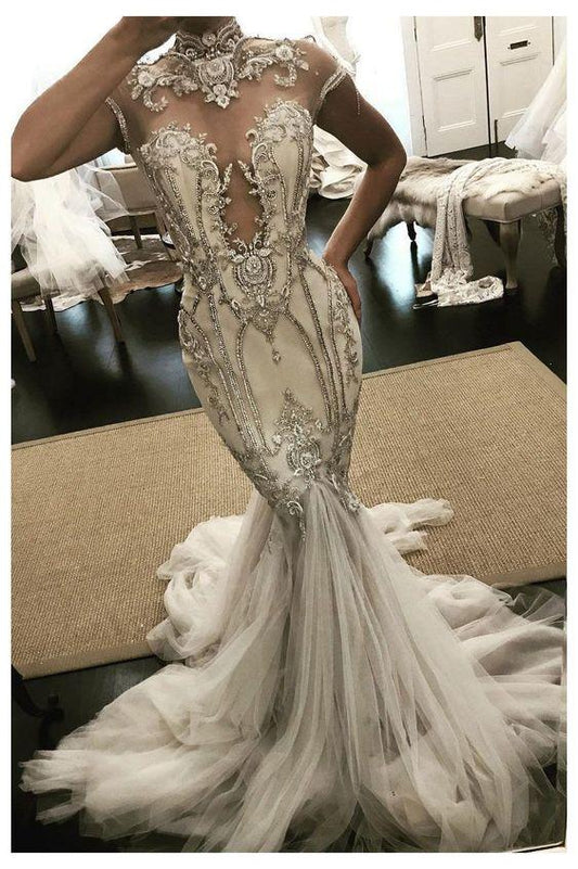 Sexy Evening Gown With Train Prom Dress CD20315