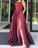 Long Strapless Satin Slit prom Dress With Pockets CD20421