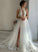 White tulle lace long prom dress, evening dress CD2081