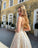 Luxurious A Line Spaghetti Straps Champagne Long Prom Dress CD20925