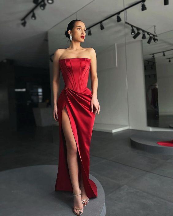 Unique Red Long Senior Prom Dress, Prom Gown CD20989