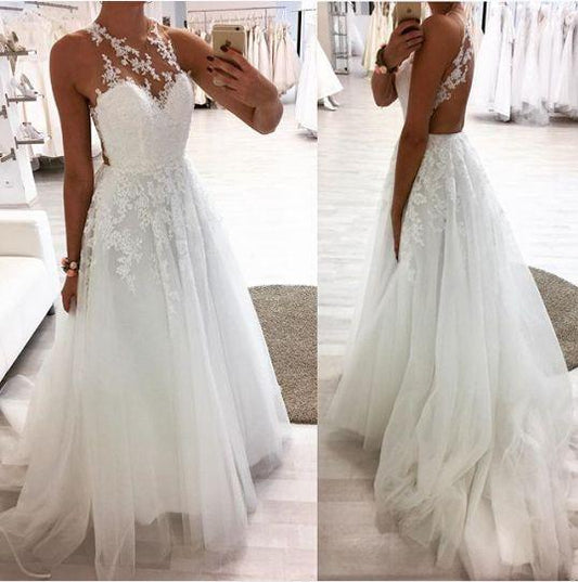 Halter Lace Wedding dress, wedding dress prom dress, evening dress CD21006