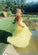 Yellow tulle long A line prom dress evening dress CD21062
