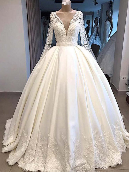 V Neck Backless illusion With Buttons Covered Plunging Dubai Arabic Bridal Gown prom dresses CD21072