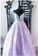 Lace Backless Long Lilac Prom Dresses CD21087