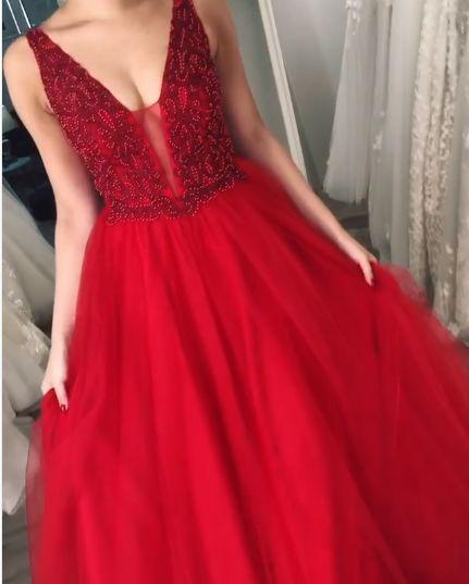 Red Prom Dress, Charming Evening Dress, Prom Dresses CD21126