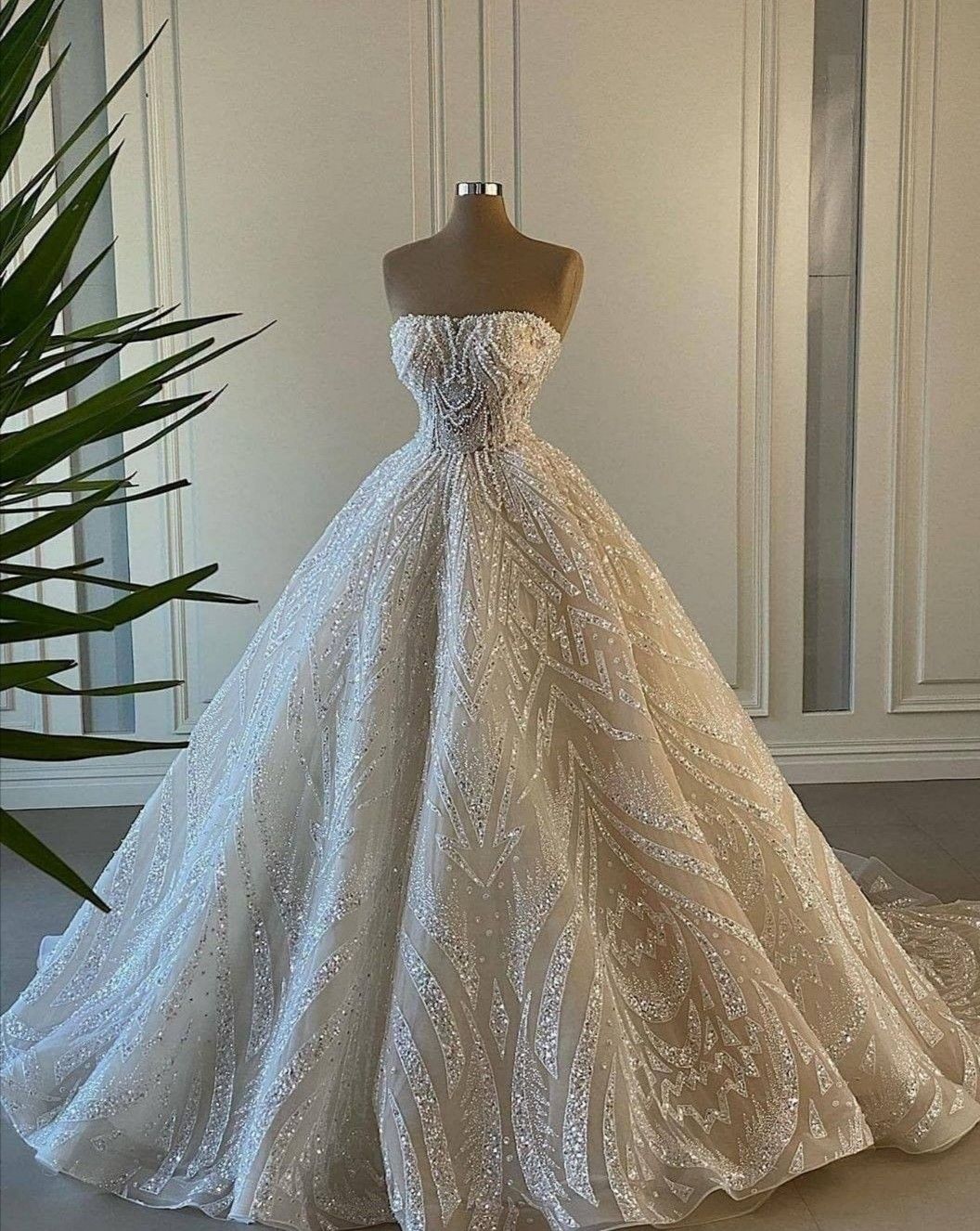 white prom dress, ball gown wedding dress CD21185