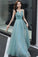 Blue Tulle Long A Line Prom Dress Evening Dress CD21871