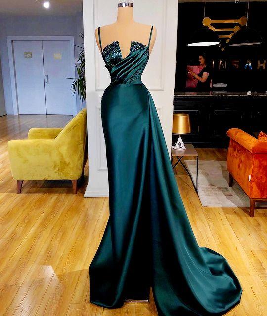 Elegant green evening gowns Long Prom Dress CD22343