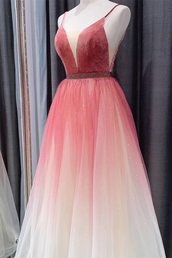 party Ombre Red Party Dress prom gowns CD22366