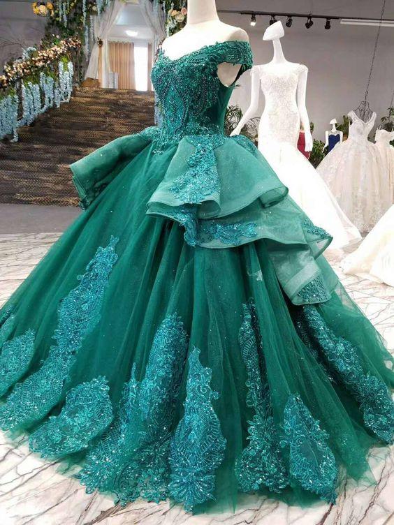 ball gown green Prom Dress, evening Prom Dress CD22392