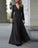 Black V-Neck Solid Color Prom Dress CD22582