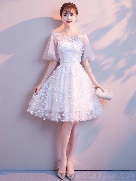 Sweet Off White Lace Cheap Homecoming Dresses CD22737