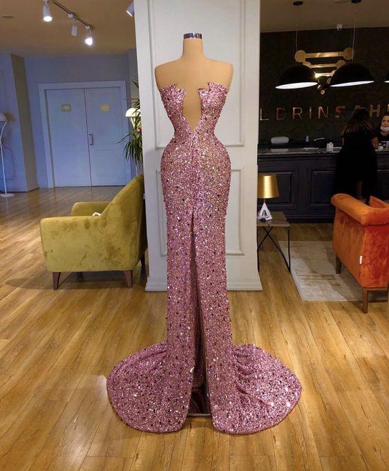 Elegant pink long evening dress Prom Dress CD23395