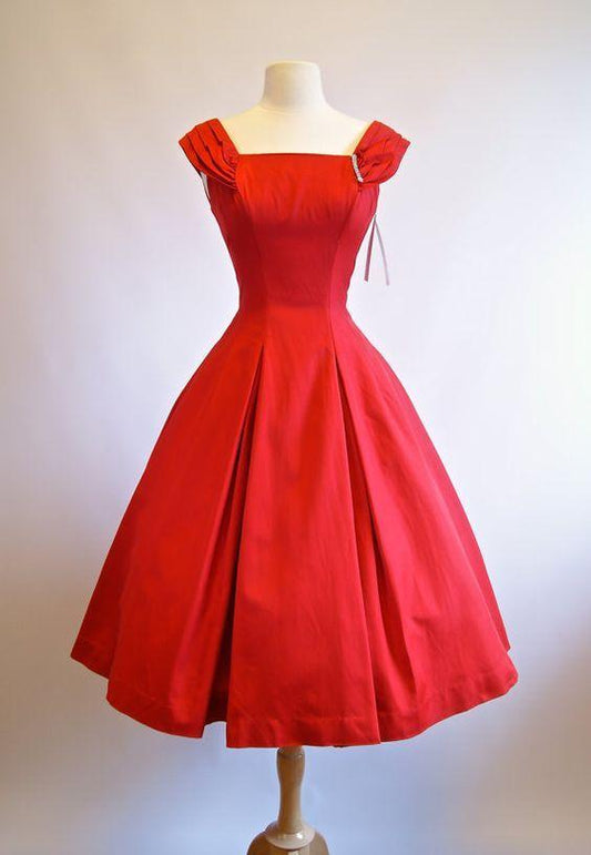 1950S Vintage Ball Gown Homecoming Dresses Red Mini Short Cocktail Dress Party Gowns
