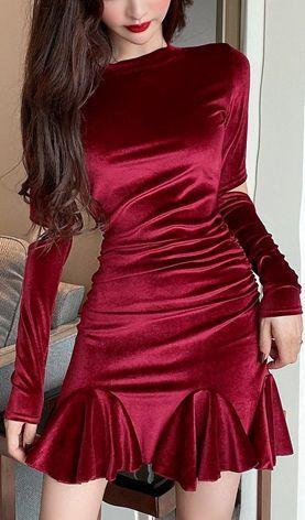 Dark Red Sleeve Short Homecoming Dress CD23949