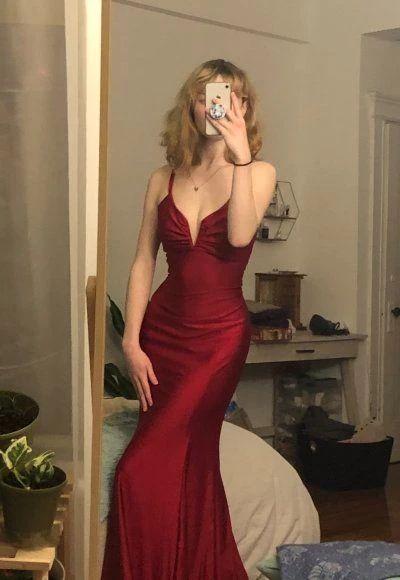 Spaghetti Straps Mermaid Long Prom Dress CD23979