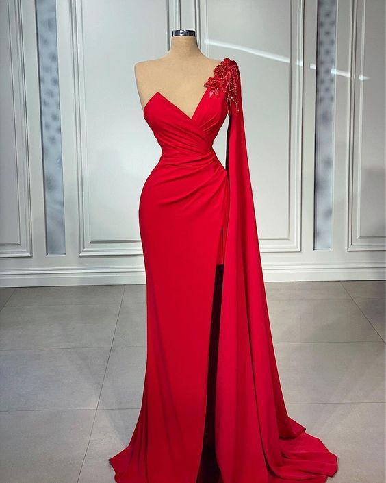 Red Floor Length Women Prom Dress Evening Gowns CD24136