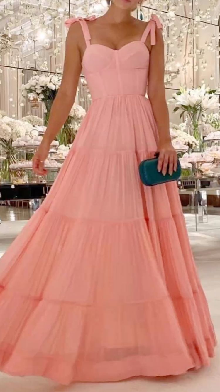 Pink long prom dress evening dress CD24170