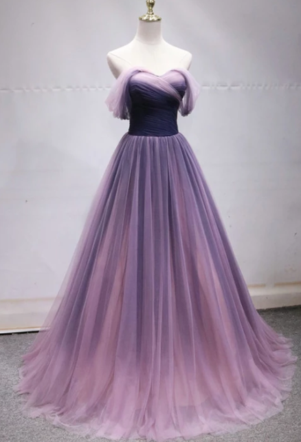 Stylish tulle long prom dress, evening dress CD2506