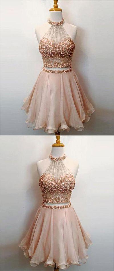 Splendid Two Pieces homecoming Dresses, Short Homecoming Dress, Homecoming Dress Chiffon CD252