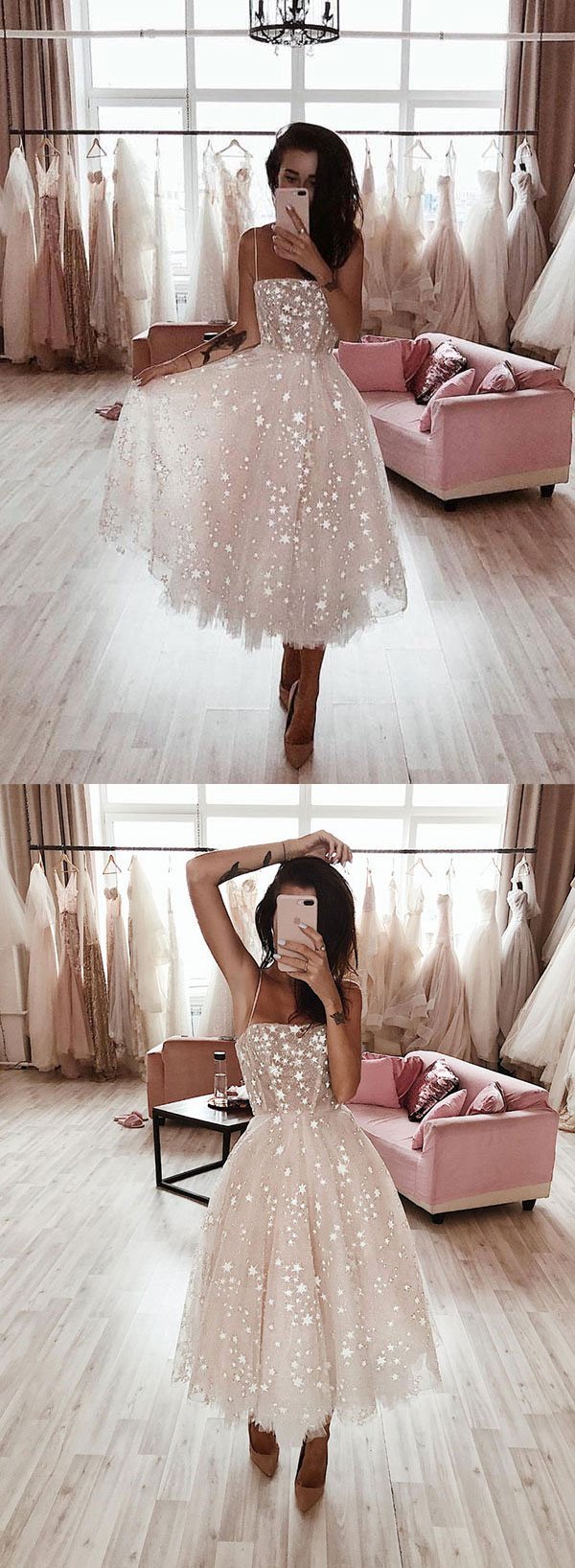 White tulle short prom dress, homecoming dress CD27