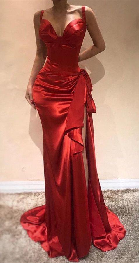 Elegant Sweetheart Red Evening Dress Mermaid prom dress CD2705