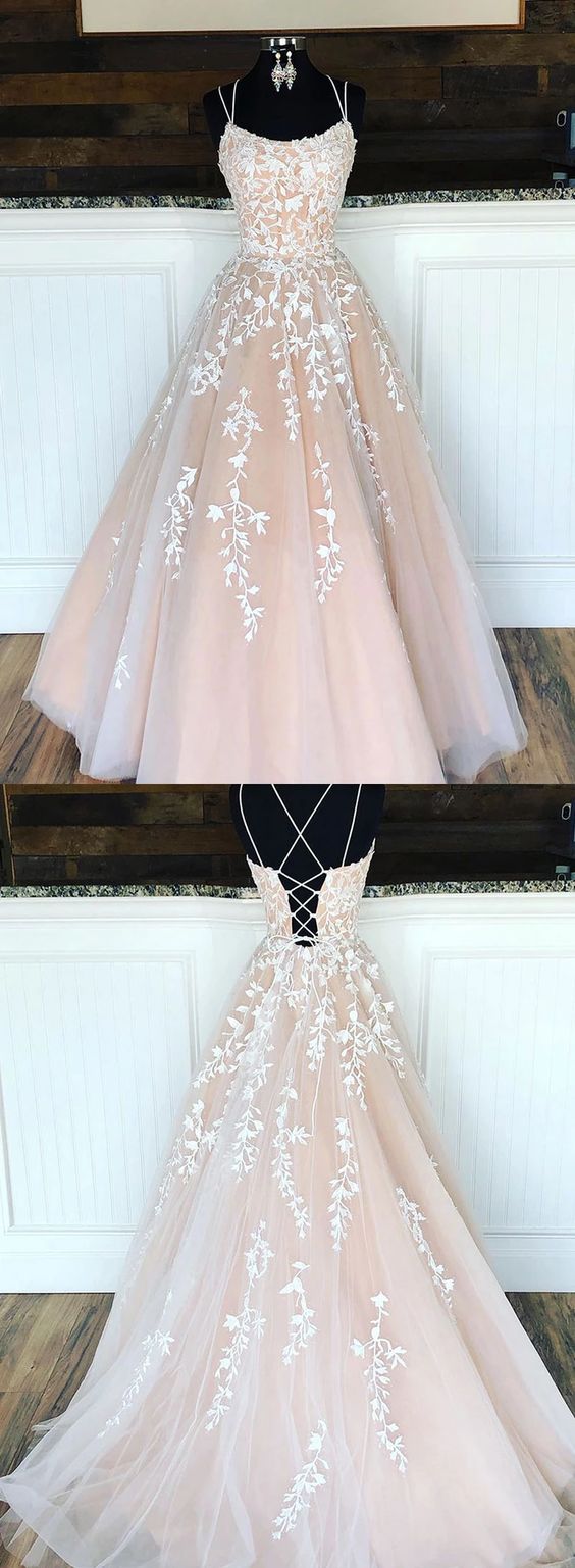 Custom made tulle lace long prom dress, evening dress CD2745