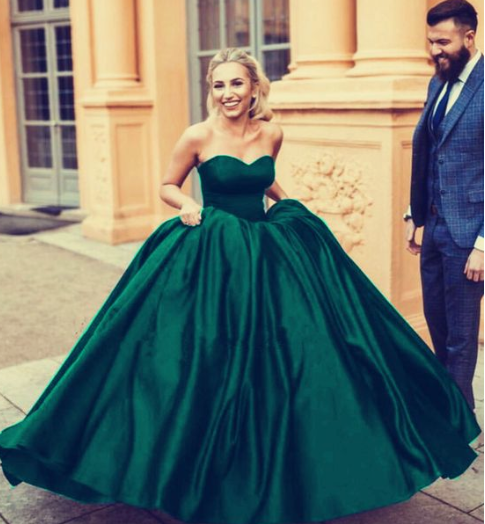 dark green prom dresses ball gown CD2830