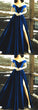 navy blue prom evening gown dresses leg split CD2901