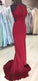 Gorgeous Mermaid Wine Red Long prom Evening Dress CD3077