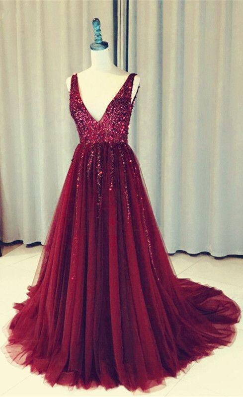 burgundy prom dresses, burgundy evening gown, burgundy bridesmaid dresses, tulle formal dress CD3223