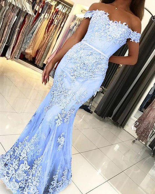 Sweetheart Lace Mermaid Prom Dresses Elegant Evening Gowns CD3483