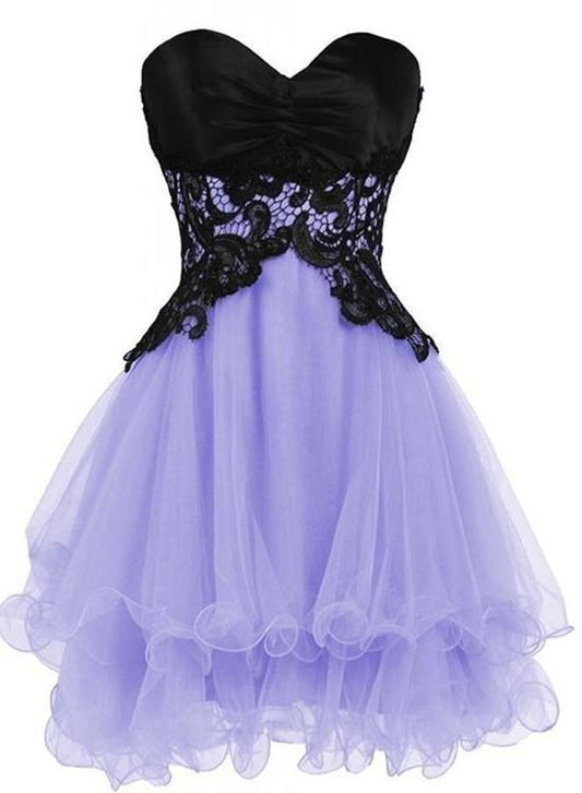 Lovely Lavender Short Dresses, Lace Homecoming Dresses, Party Dresses CD3639