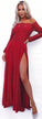 Sexy long off shoulder red prom dress with slit CD3920