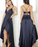 Simple High Low Prom Dress, black Evening Dresses CD4723