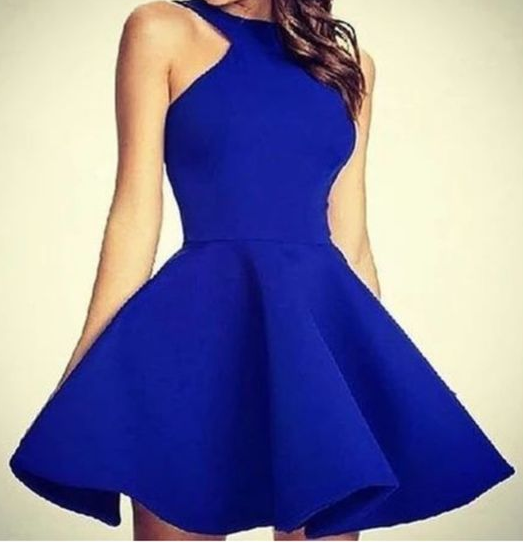 simple royal blue short homecoming dress CD4810