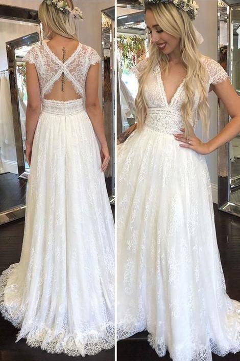 Romantic wedding dress, Tulle Wedding Dress, A-Line Wedding prom dress, Lace Wedding dress CD4836