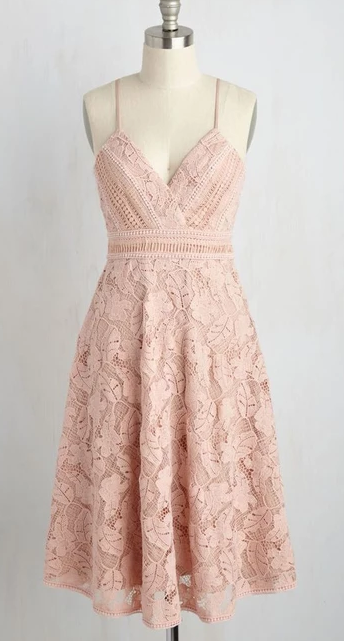 A-Line Spaghetti Straps Knee-Length Pink Sleeveless Lace Homecoming Dress CD4911