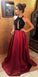 halter prom dress long satin gown with velvet top CD5173