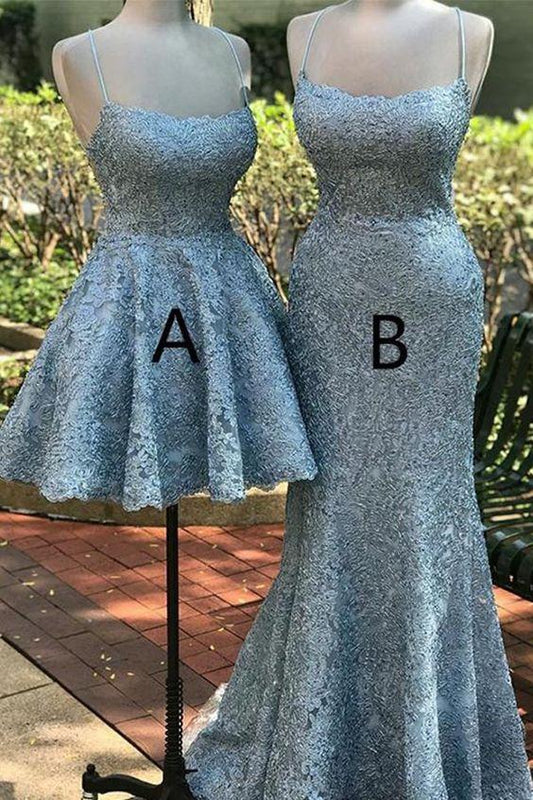 Blue Prom Dresses, Lace Homecoming Dress, Mermaid Prom Dresses CD5240