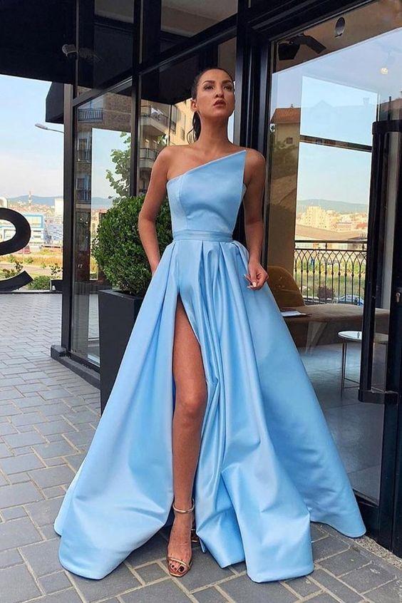 Strapless Side-Slit Long Prom Dress with Ribbon CD5299